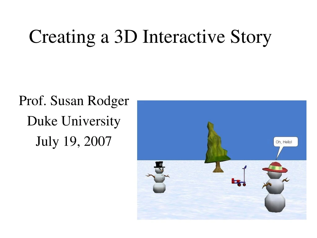creating a 3d interactive story