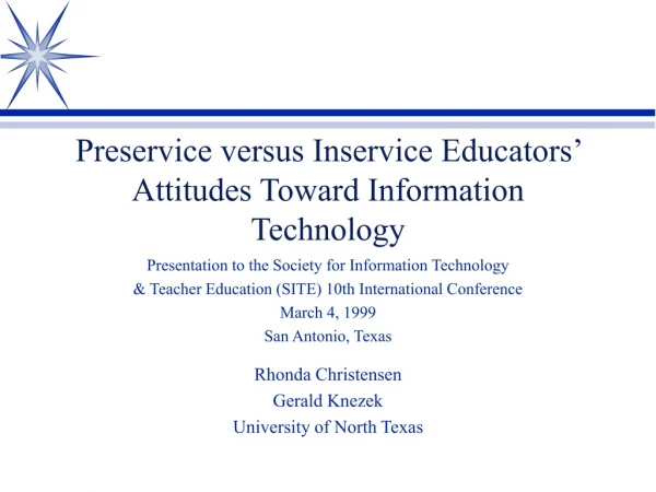 Preservice versus Inservice Educators’ Attitudes Toward Information Technology