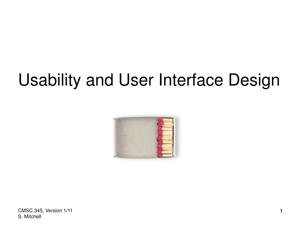 usability and user interface design