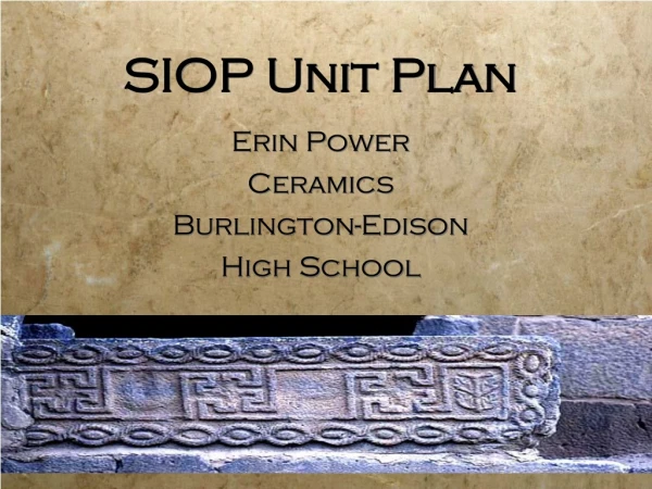 SIOP Unit Plan