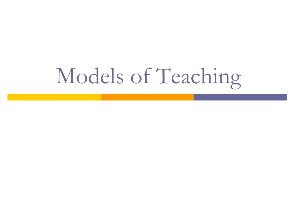 models of teaching