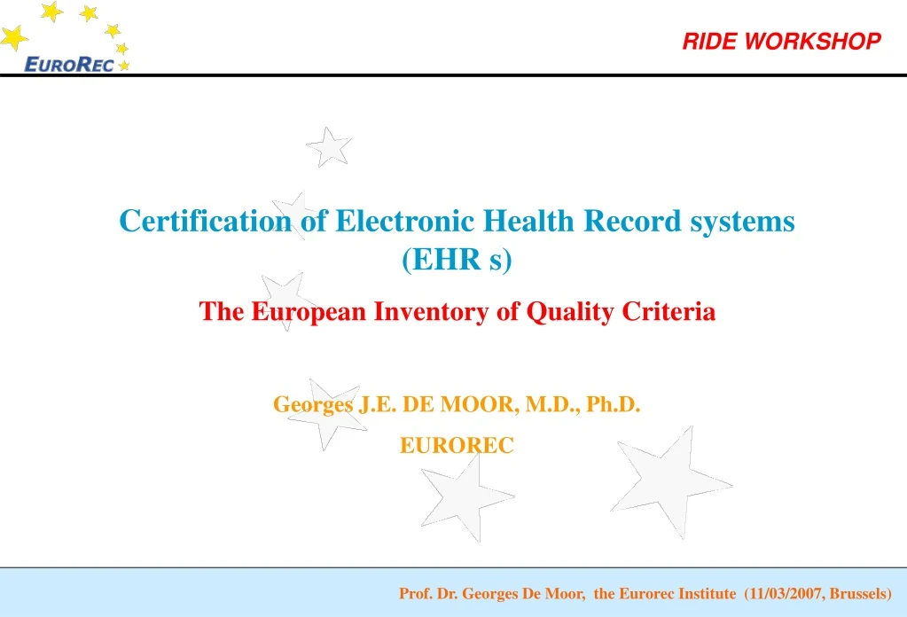 certification of electronic health record systems