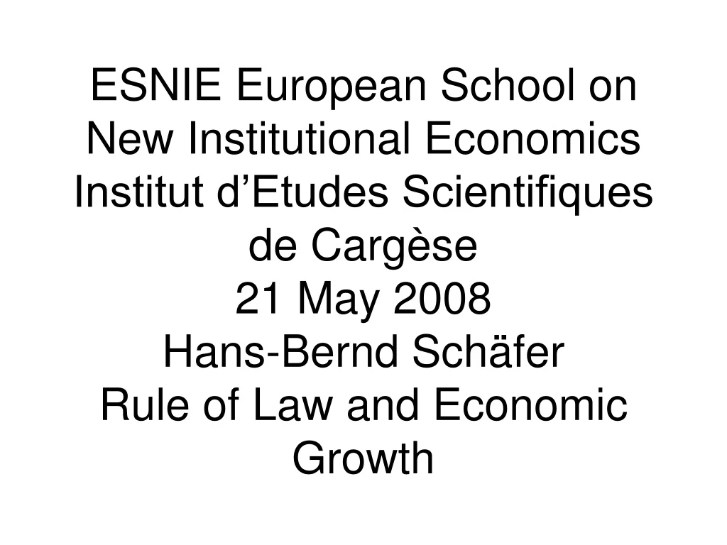 esnie european school on new institutional