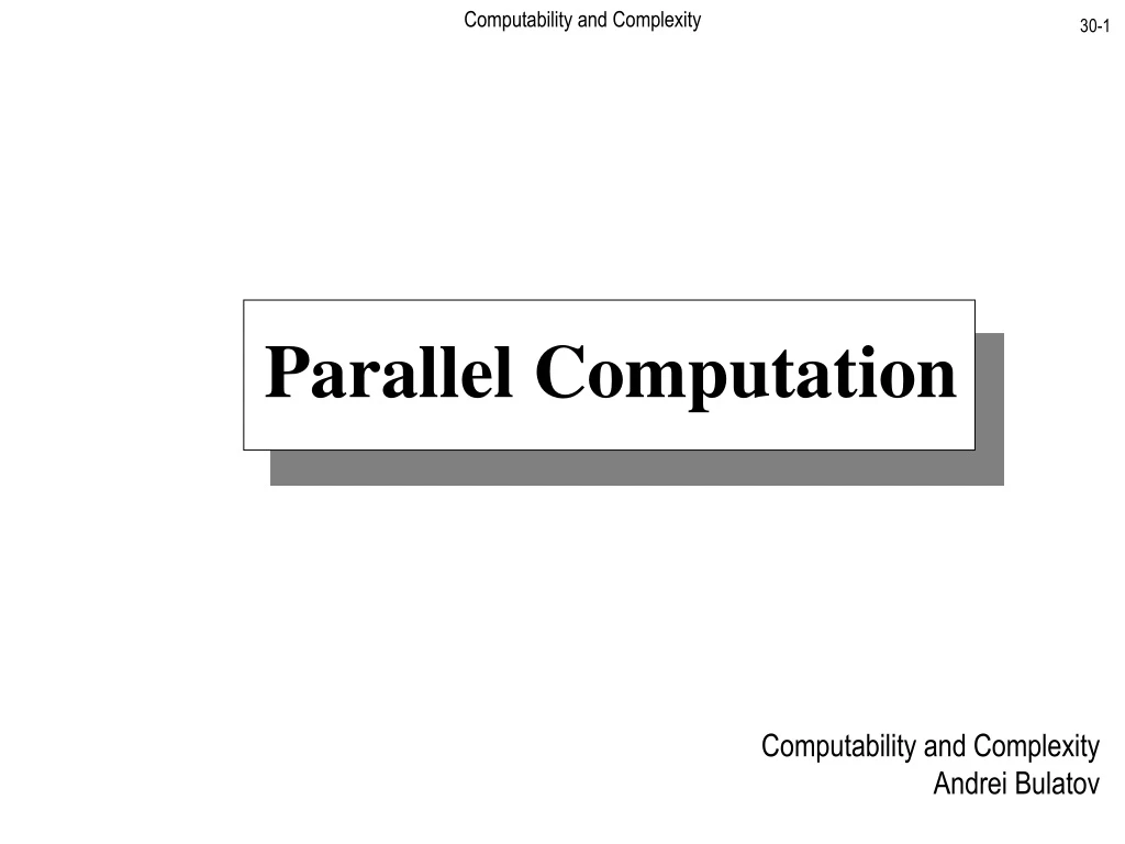 computability and complexity