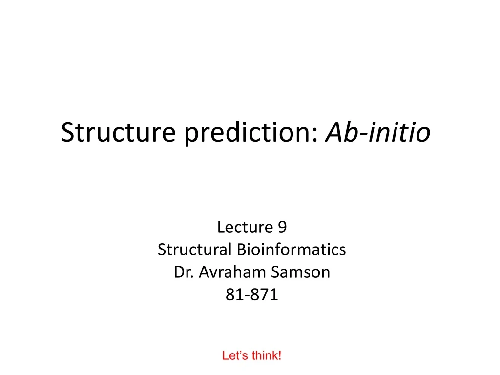structure prediction ab initio