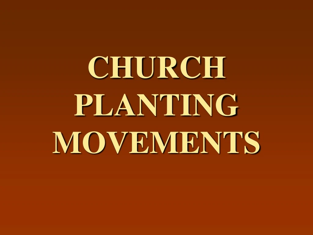 church planting movements