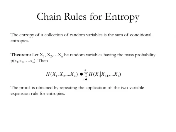 Chain Rules for Entropy