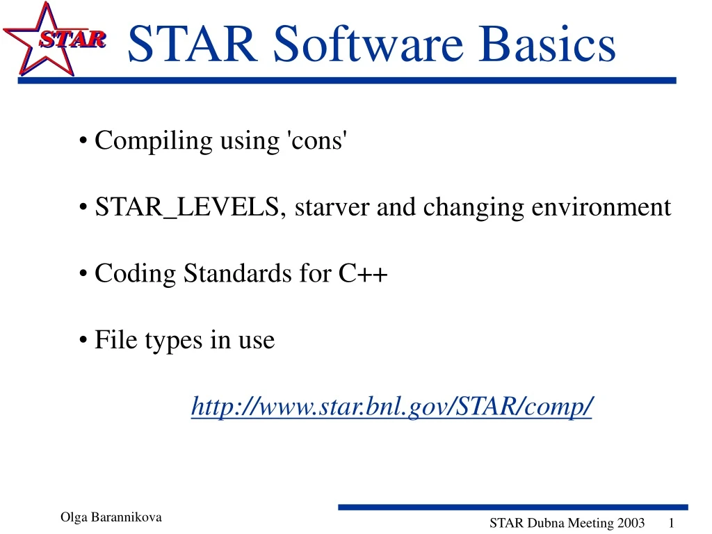 star software basics