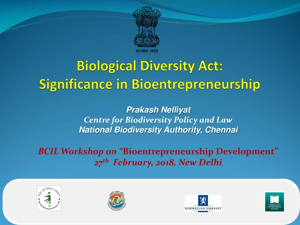 biological diversity act significance in bioentrepreneurship