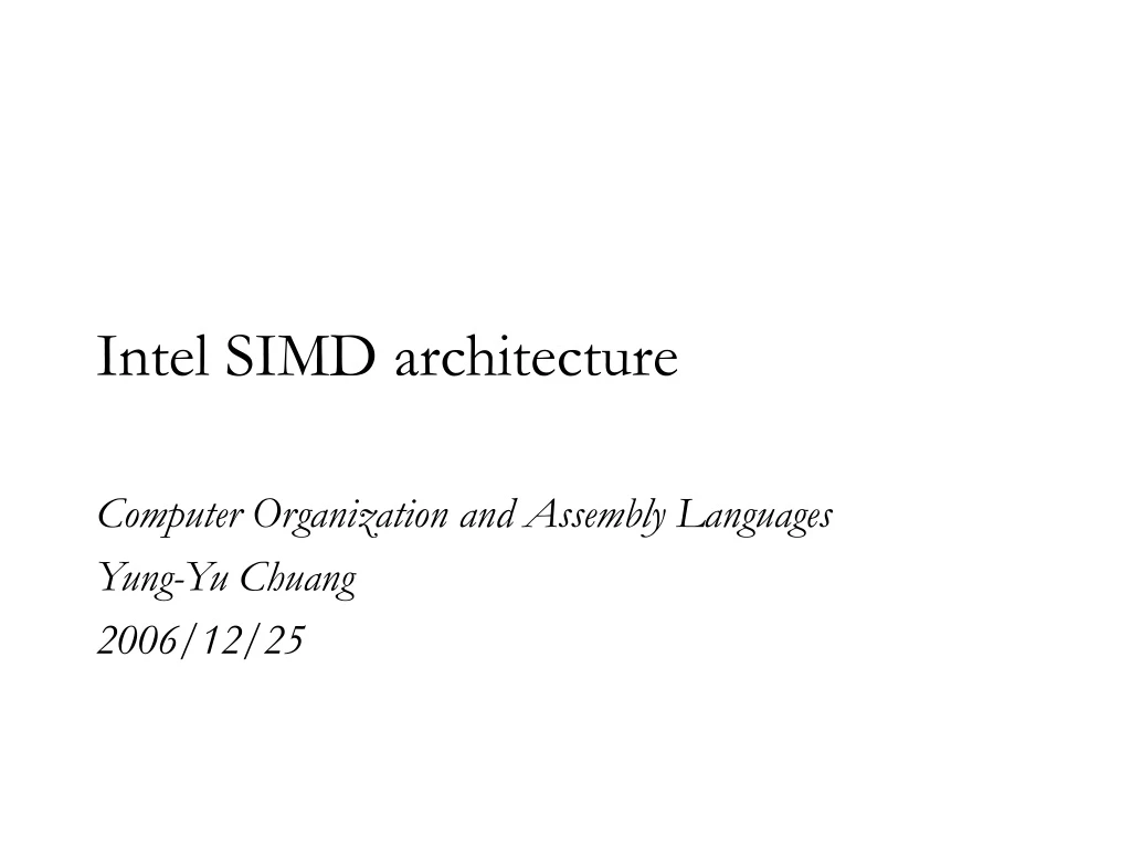 intel simd architecture