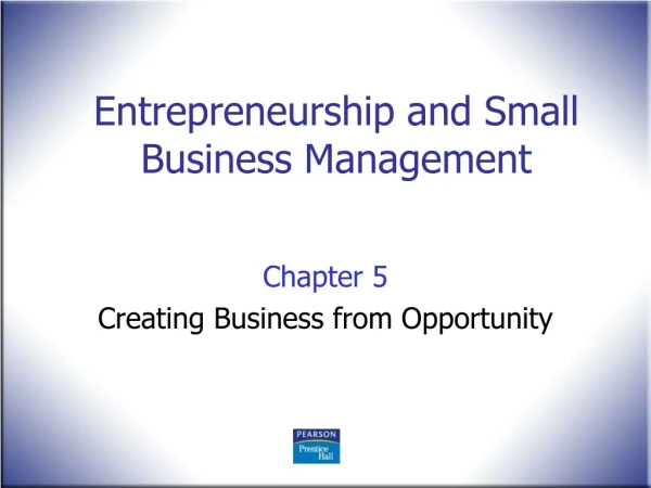 Entrepreneurship and Small Business Management