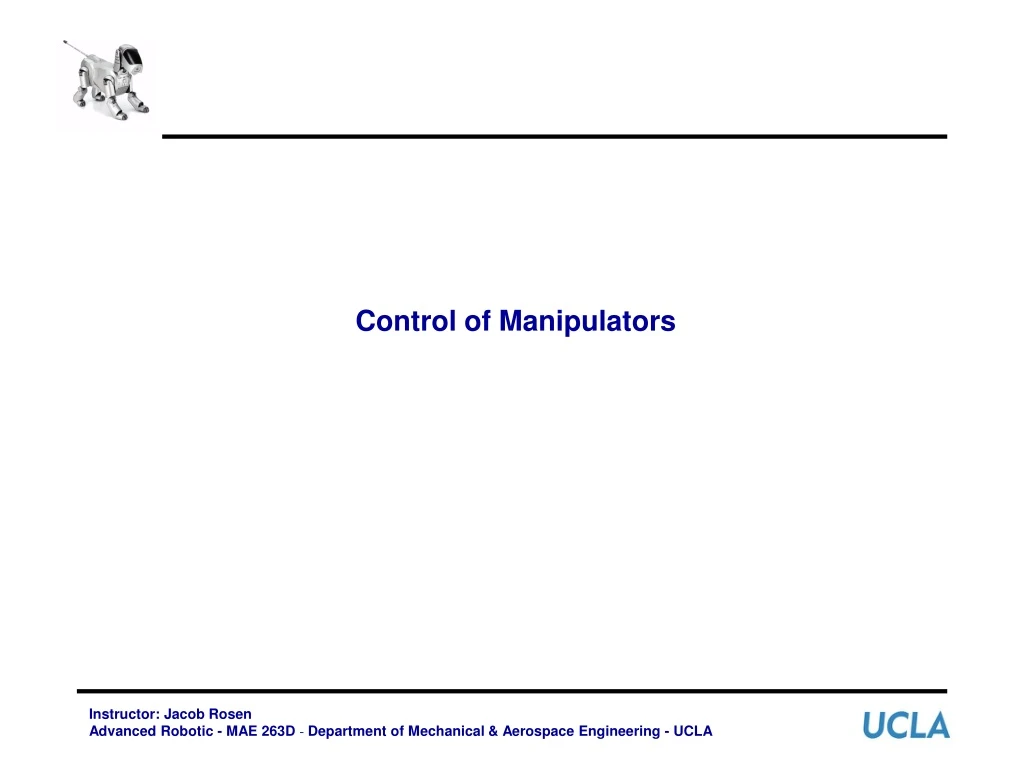 control of manipulators