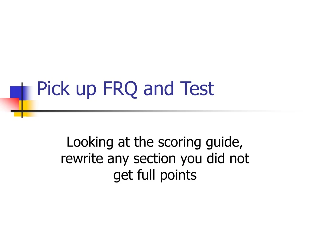 pick up frq and test