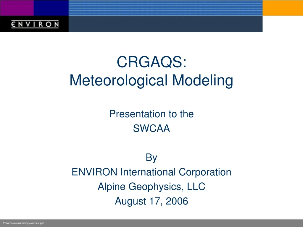 crgaqs meteorological modeling