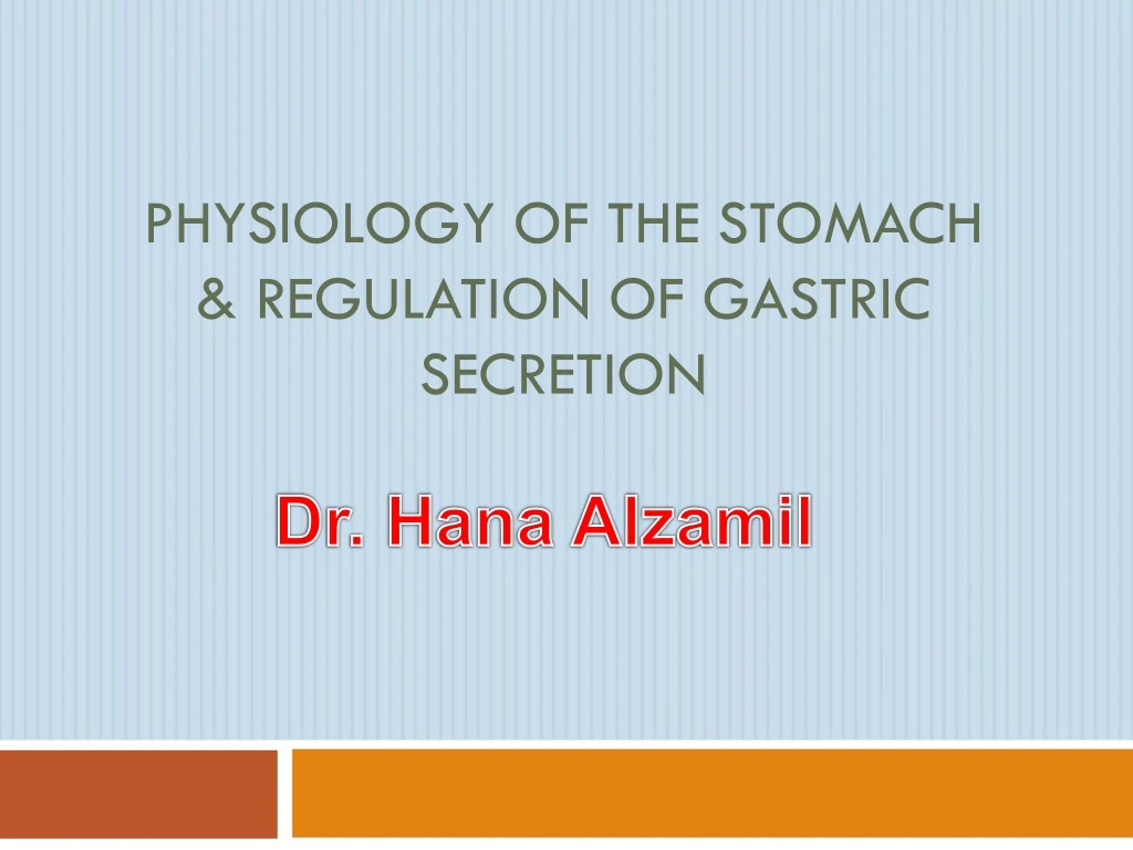 physiology of the stomach regulation of gastric secretion