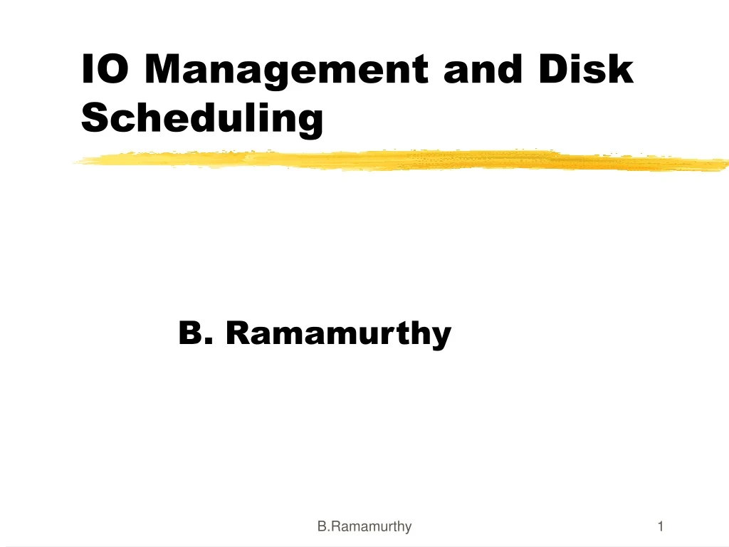 io management and disk scheduling