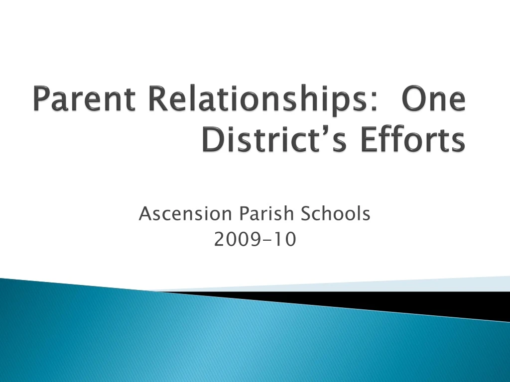 parent relationships one district s efforts