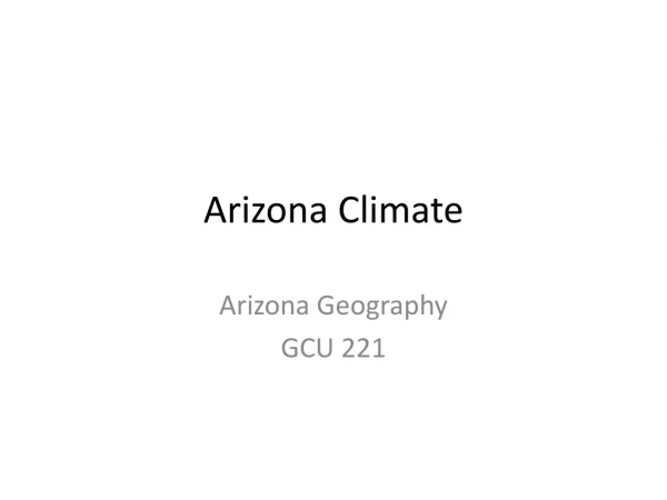 Arizona Climate