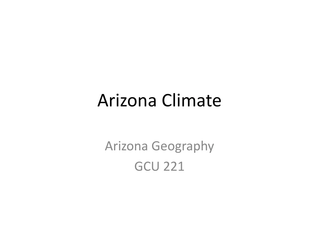 arizona climate