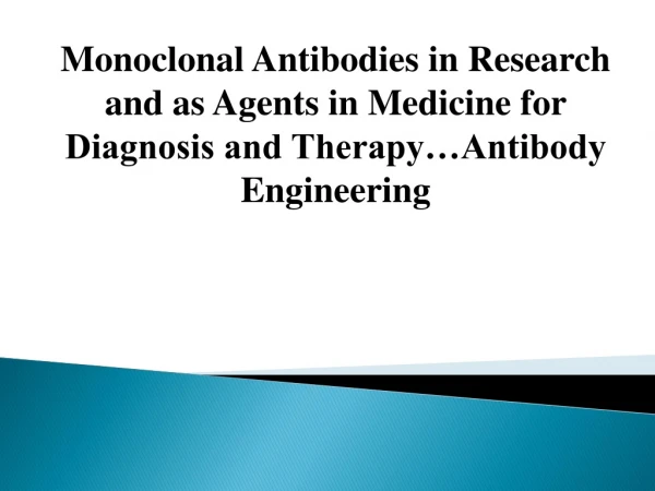 Monoclonal Antibodies in Research