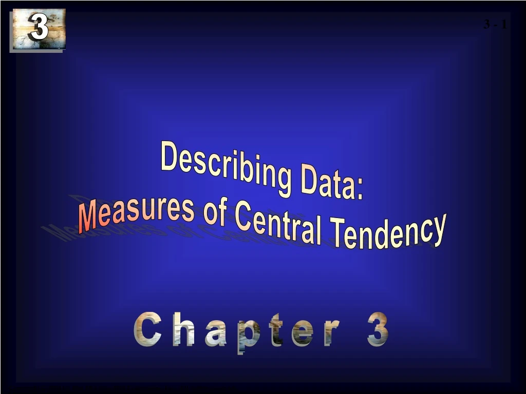 describing data measures of central tendency