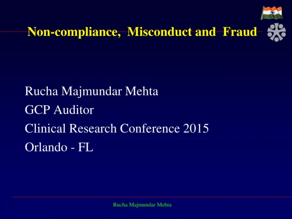 Non-compliance,  Misconduct and  Fraud