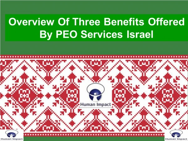 Overview Of Three Benefits Offered By PEO Services Israel