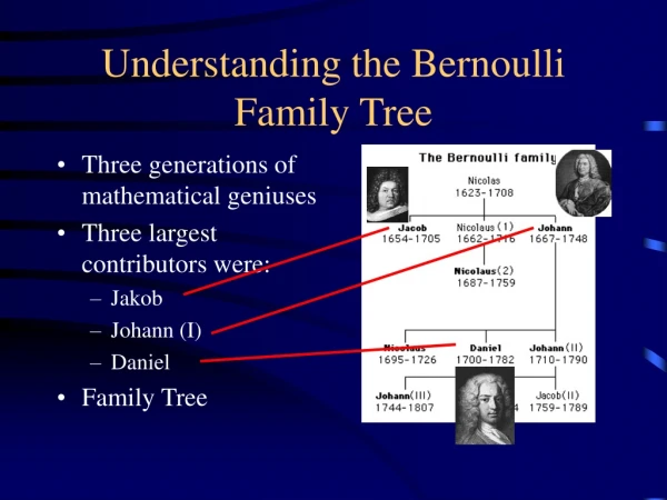 Understanding the Bernoulli Family Tree
