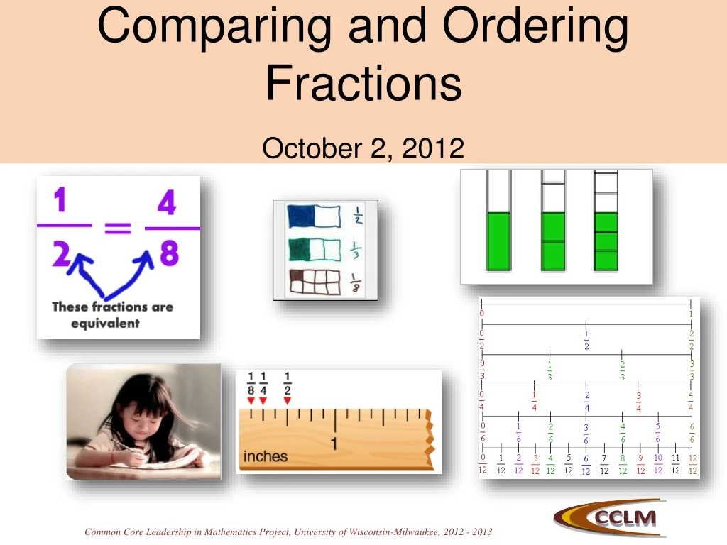 comparing and ordering fractions october 2 2012