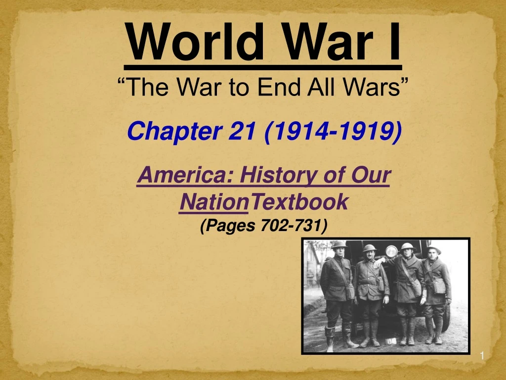 world war i the war to end all wars chapter