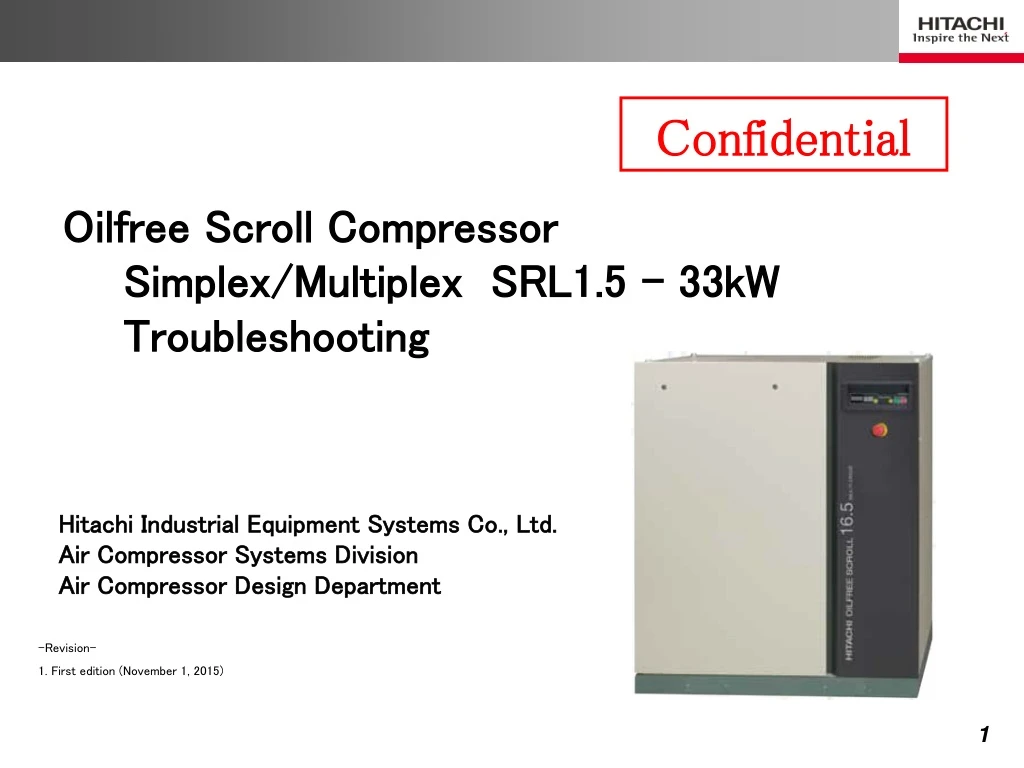 oilfree scroll compressor simplex multiplex srl1 5 33kw troubleshooting