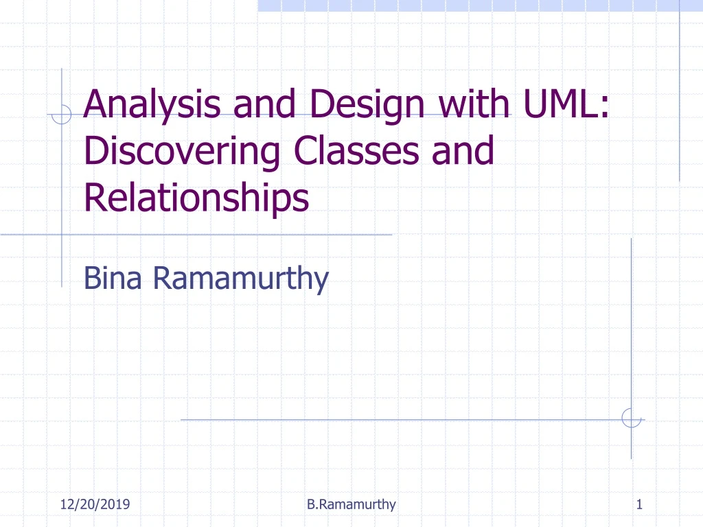 analysis and design with uml discovering classes and relationships