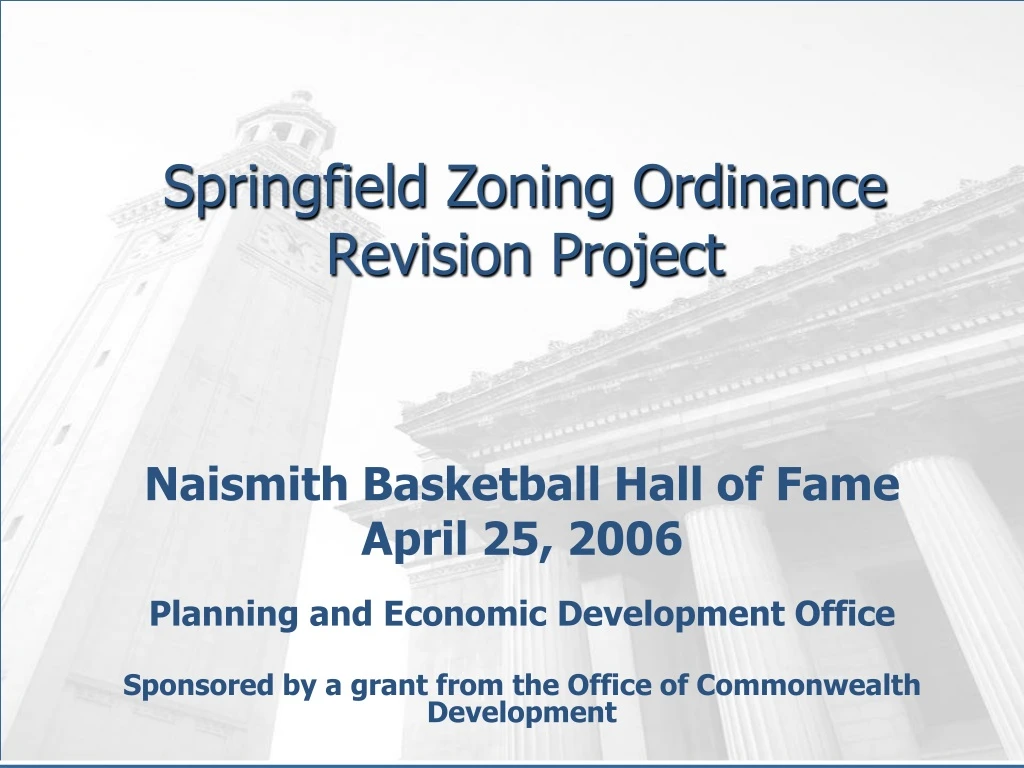 springfield zoning ordinance revision project