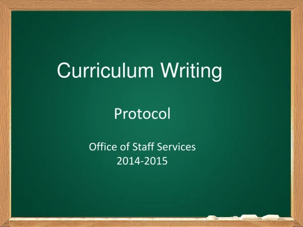 Curriculum Writing