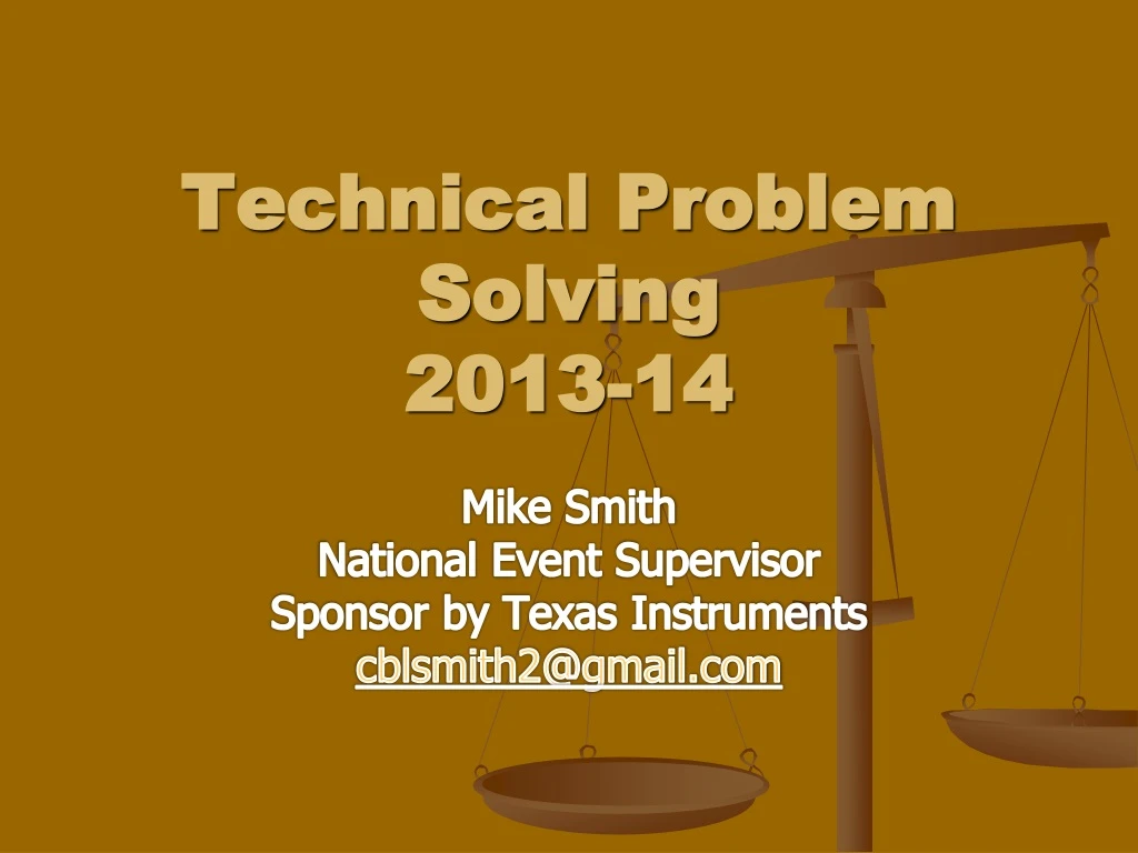 technical problem solving 2013 14