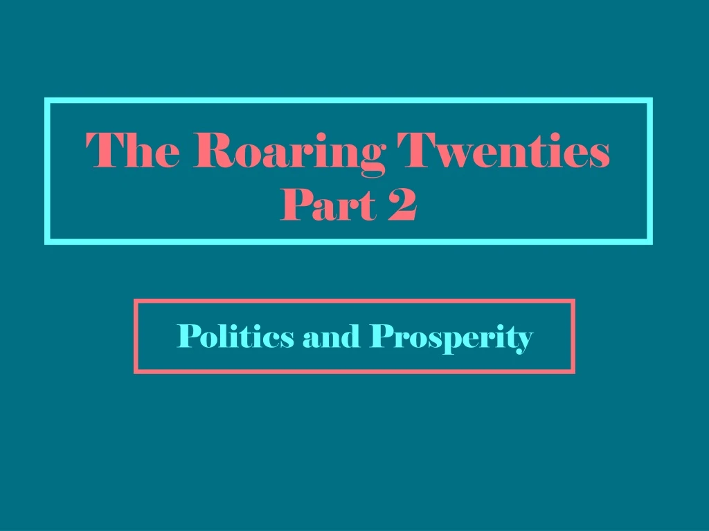 the roaring twenties part 2