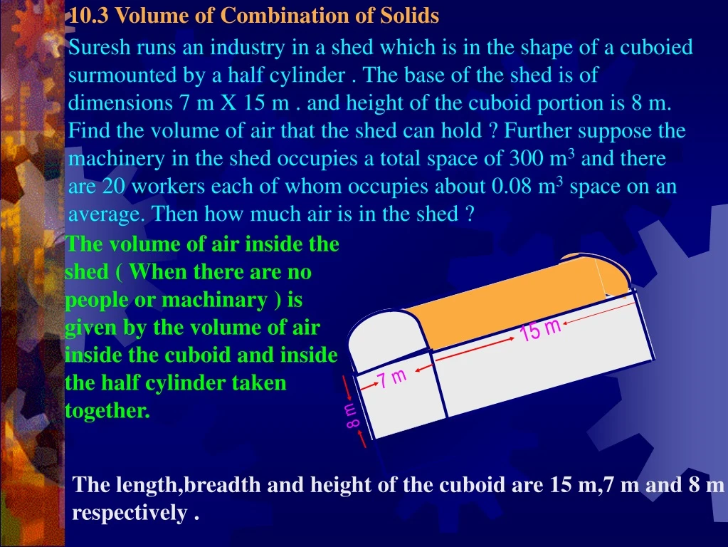 10 3 volume of combination of solids