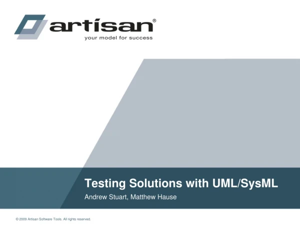 Testing Solutions with UML/SysML