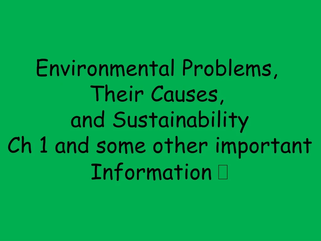 environmental problems their causes