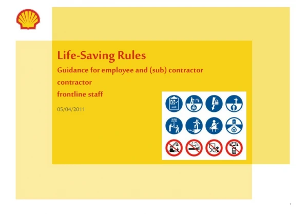 Life-Saving Rules Guidance for employee and (sub) contractor frontline staff