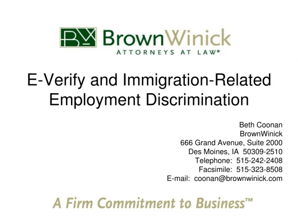 E-Verify and Immigration-Related Employment Discrimination