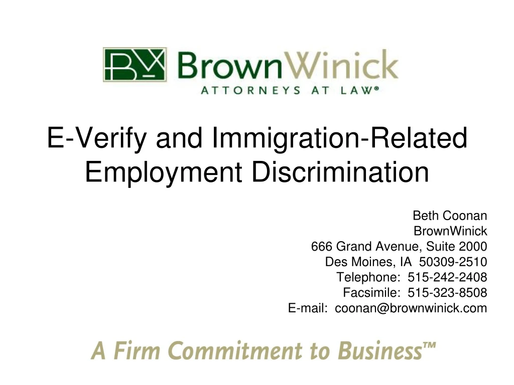 e verify and immigration related employment discrimination
