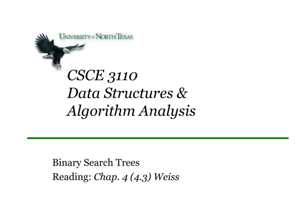 CSCE 3110 Data Structures &amp;  Algorithm Analysis