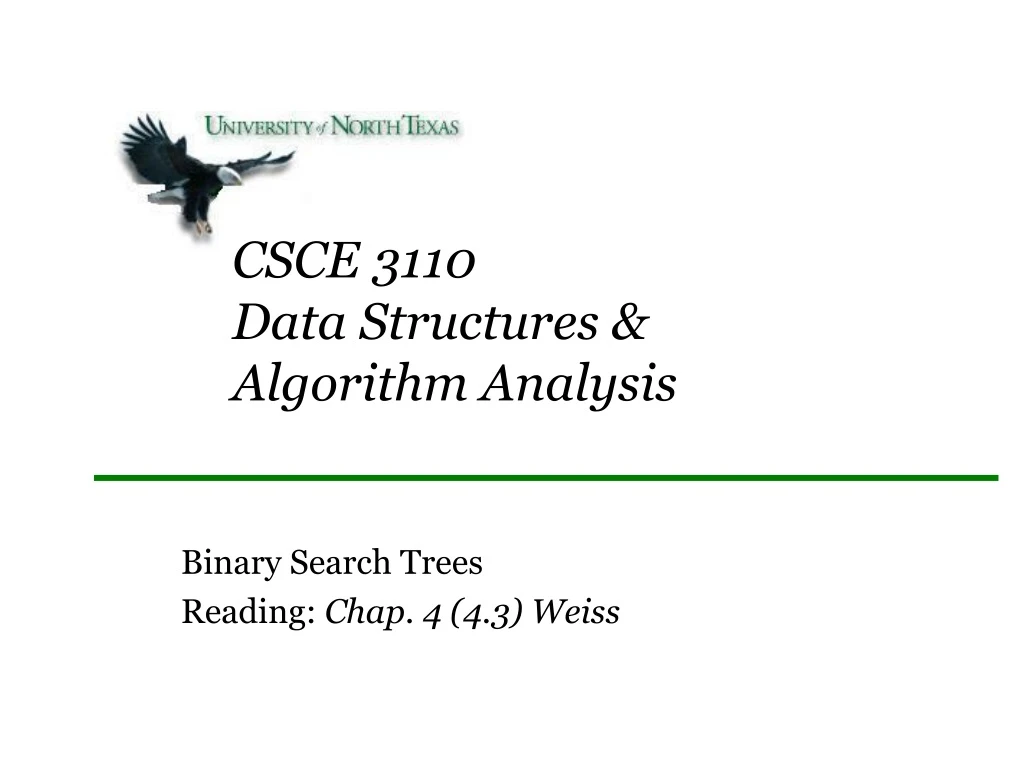 csce 3110 data structures algorithm analysis