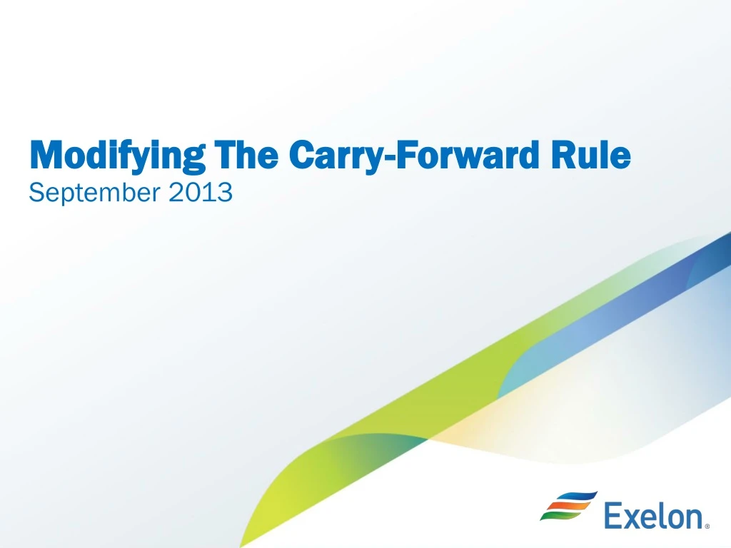 modifying the carry forward rule