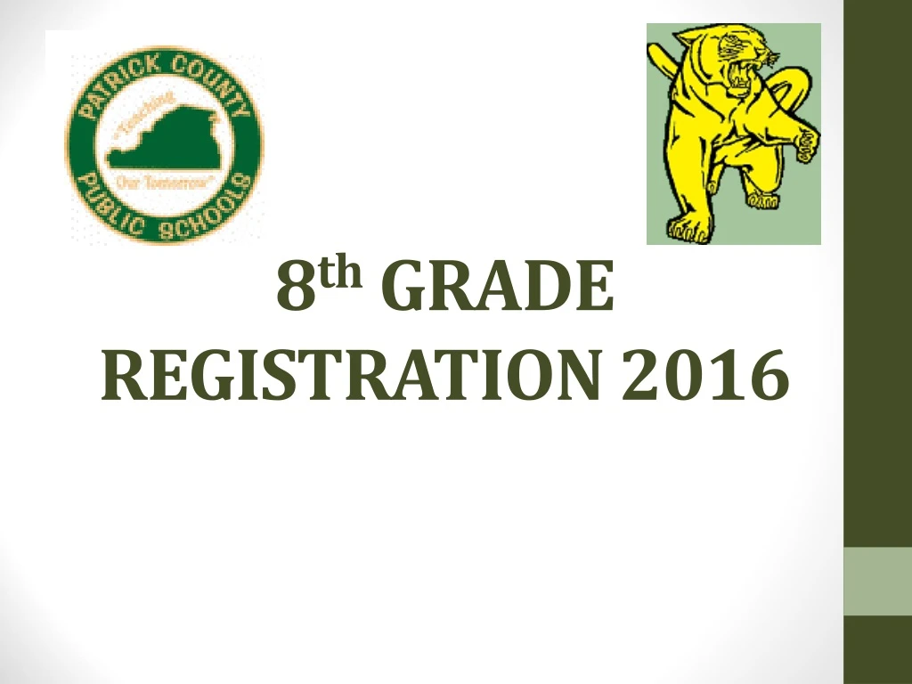 8 th grade registration 2016