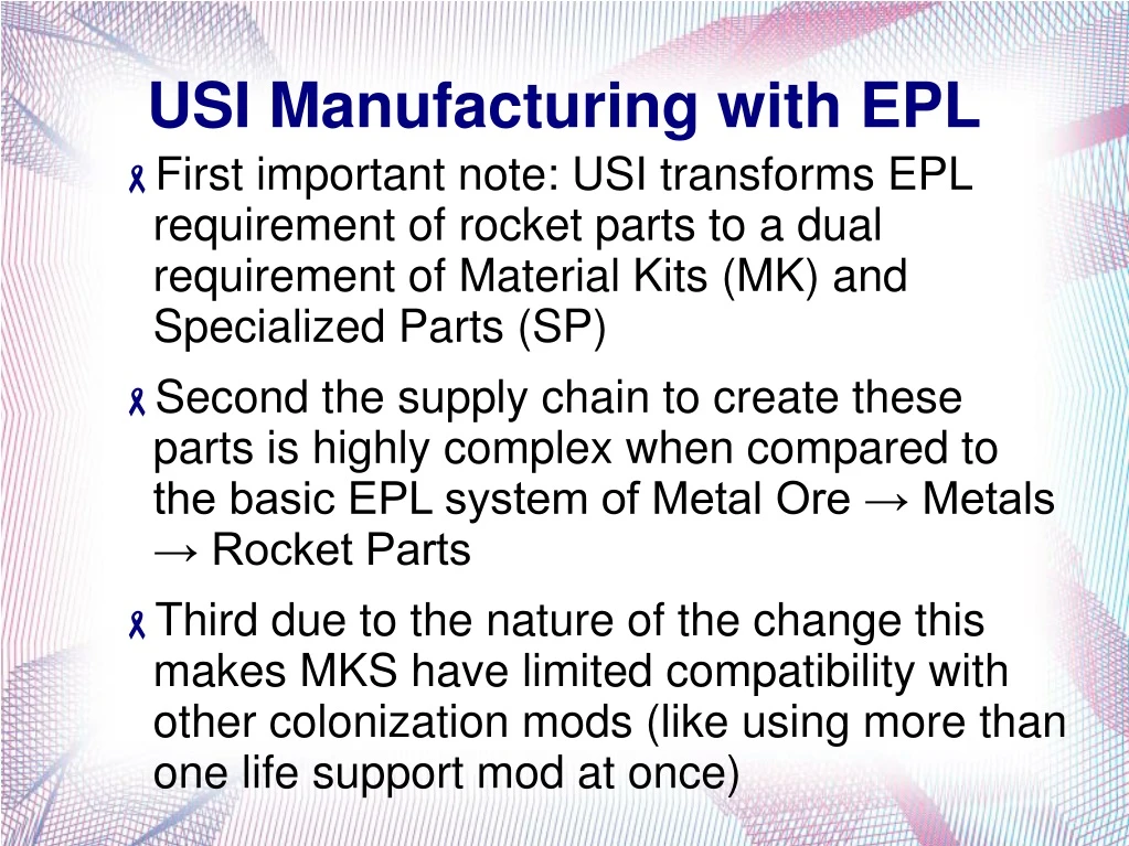 usi manufacturing with epl
