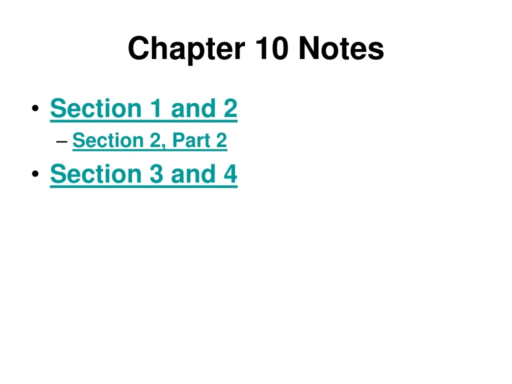 chapter 10 notes