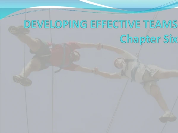 DEVELOPING EFFECTIVE TEAMS  Chapter Six