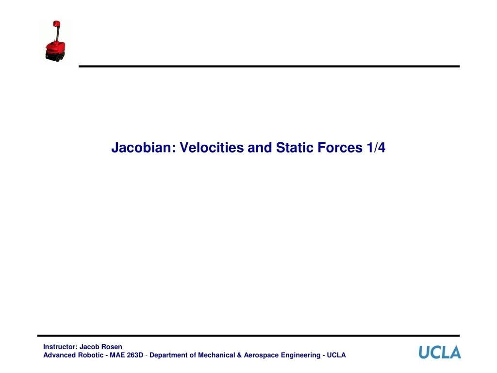 jacobian velocities and static forces 1 4